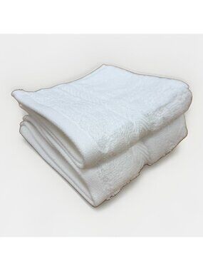 Quince Turkish Cotton Spa Washcloth Towels Set of 2 WHITE 12x12”